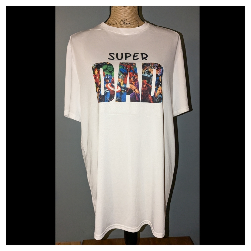 Super Dad White Graphic T-Shirt XL